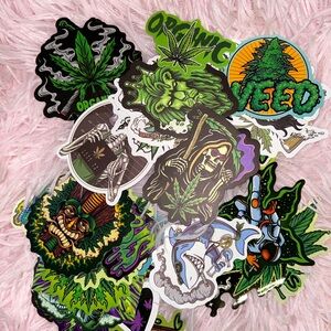 Colorful Cannabis-Themed Stickers